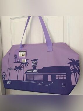8 Gallon Trader Joe's Purple Market Tote Bag-BNWT. Lavender & Plum Purple Combo.